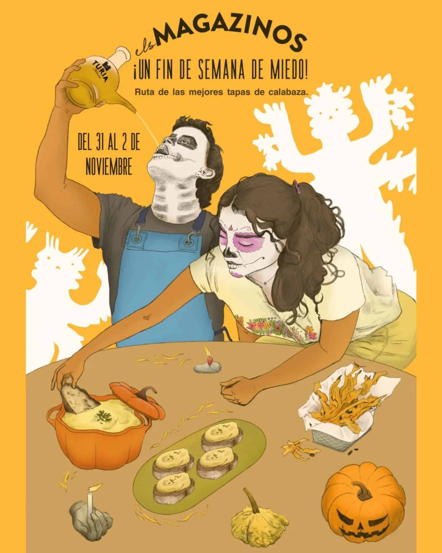 Cartel festival tapas calabaza y cerveza Turia