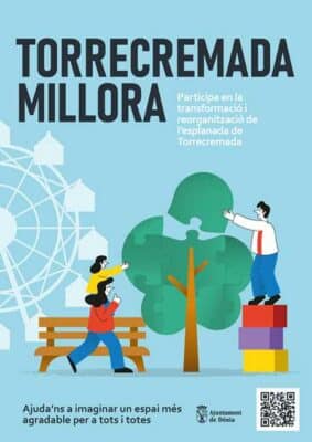 Cartel promocionando mejora de Torrequemada, Día de Denia.