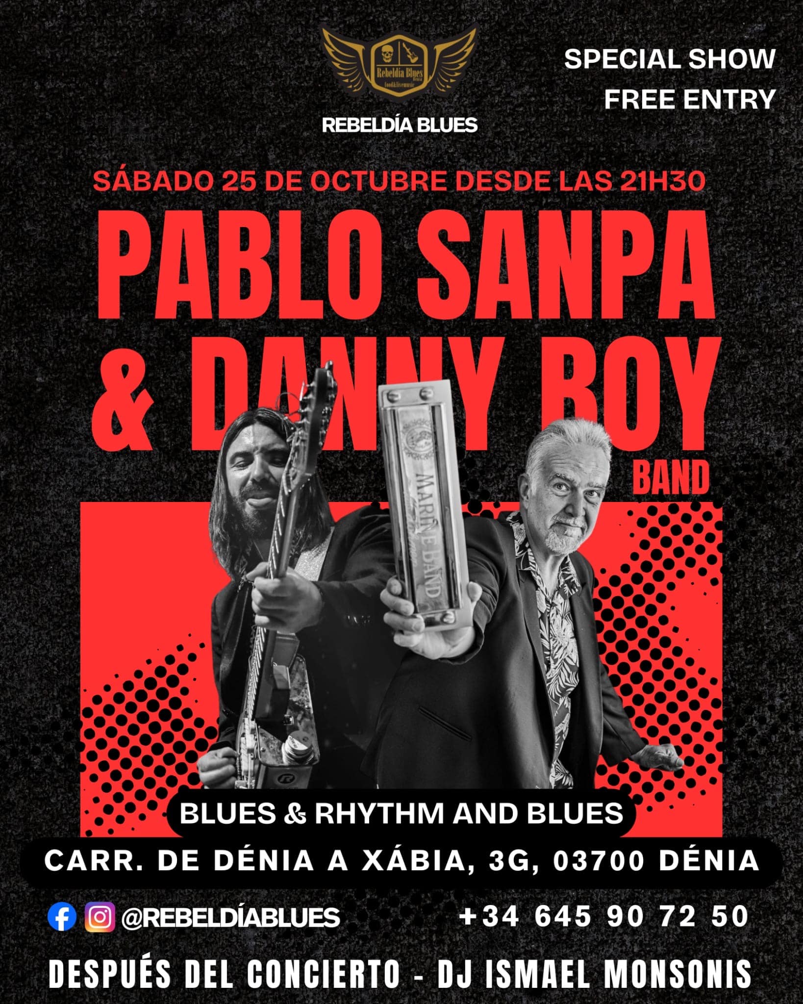 Concierto blues Dénia 25 octubre entrada libre