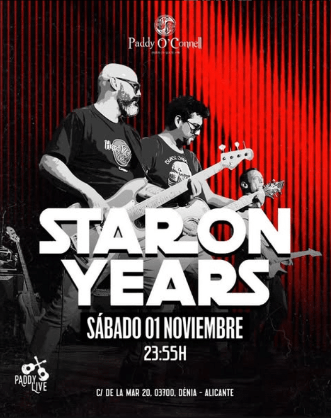 Concierto en Paddy O'Connell, Dénia, 1 Noviembre.