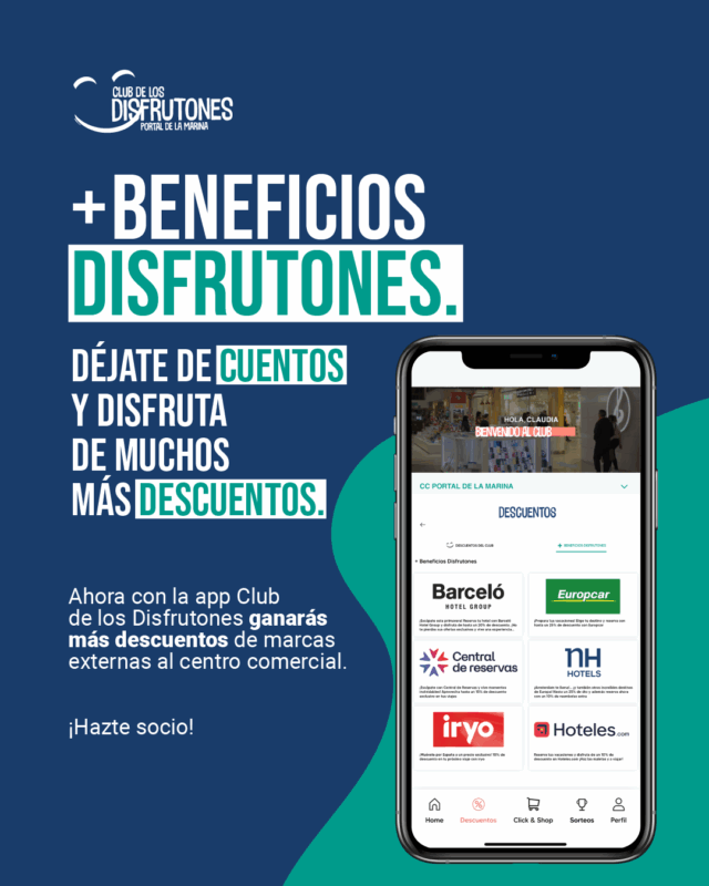 Promoción Club de los Disfrutones con descuentos exclusivos.