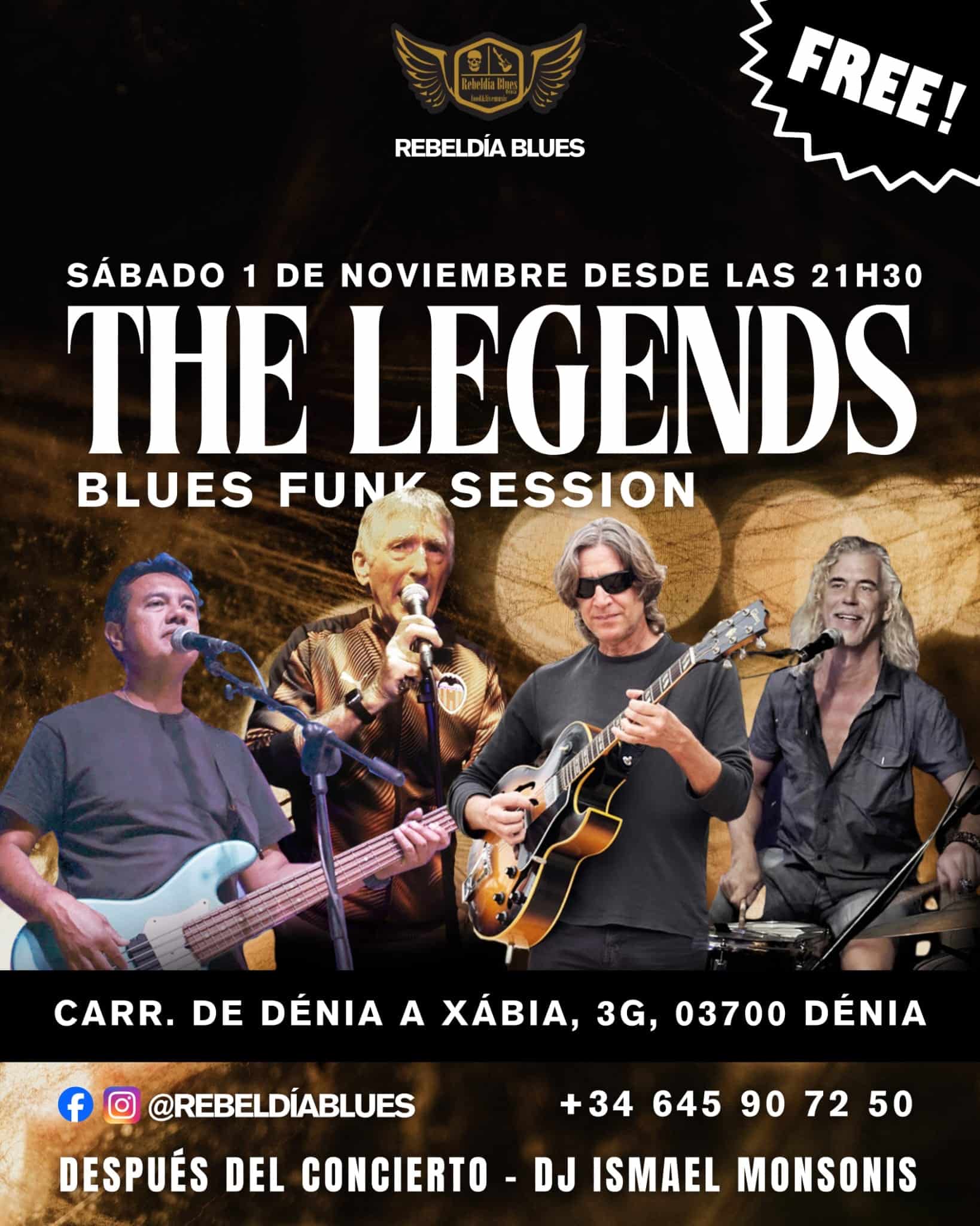 Concierto gratuito de blues funk en Dénia
