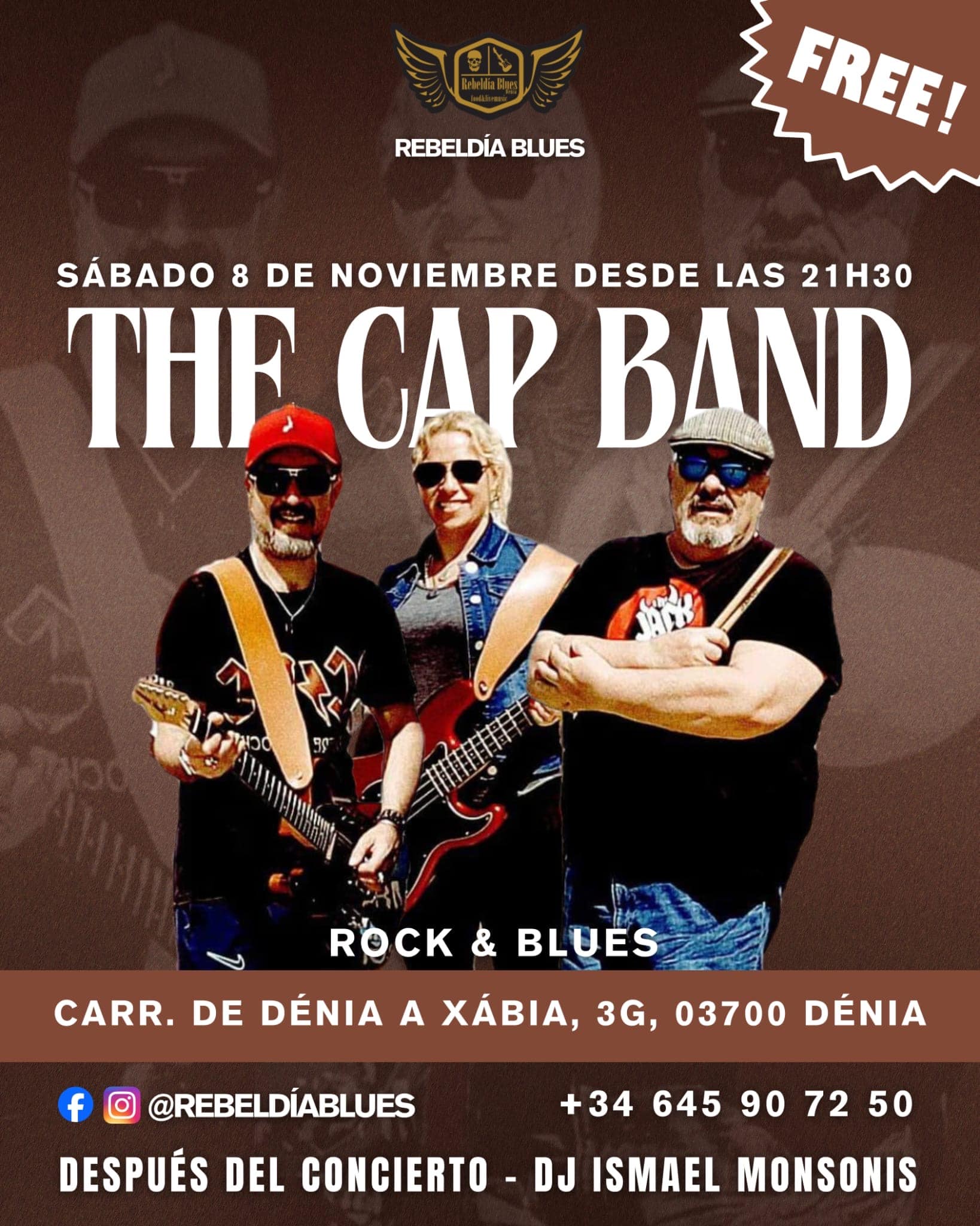 Concierto The Cap Band en Dénia, noviembre 8.
