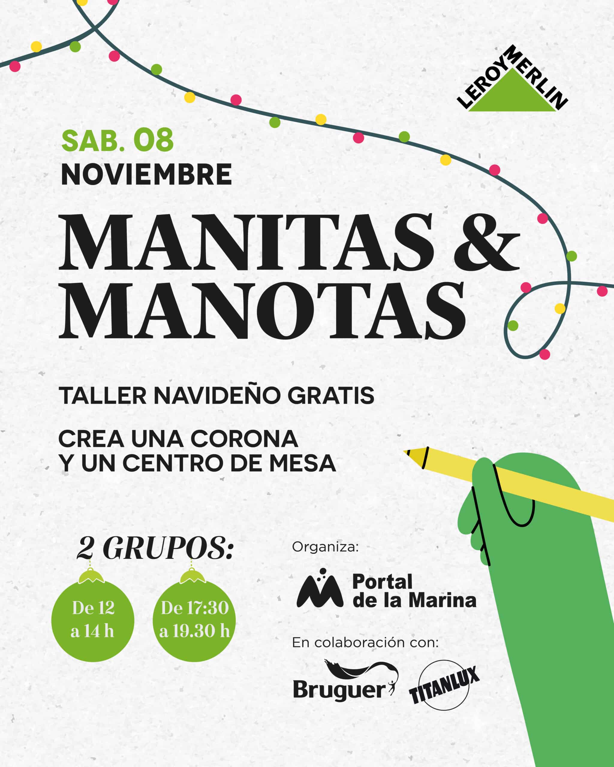 Taller navideño gratuito de manualidades en noviembre