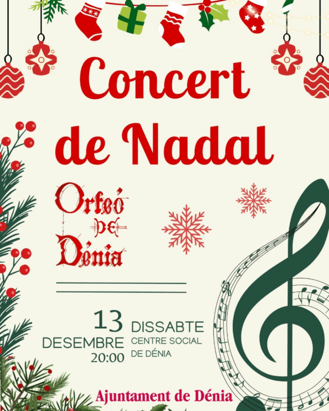 Concierto de Navidad en Dénia, 13 de diciembre.