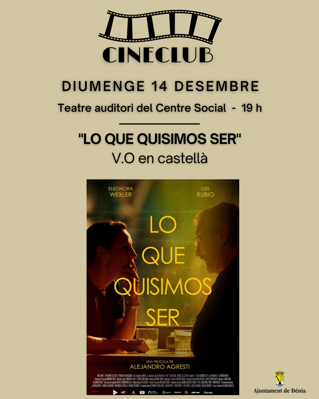 Proyección de película 'Lo que quisimos ser' en diciembre.