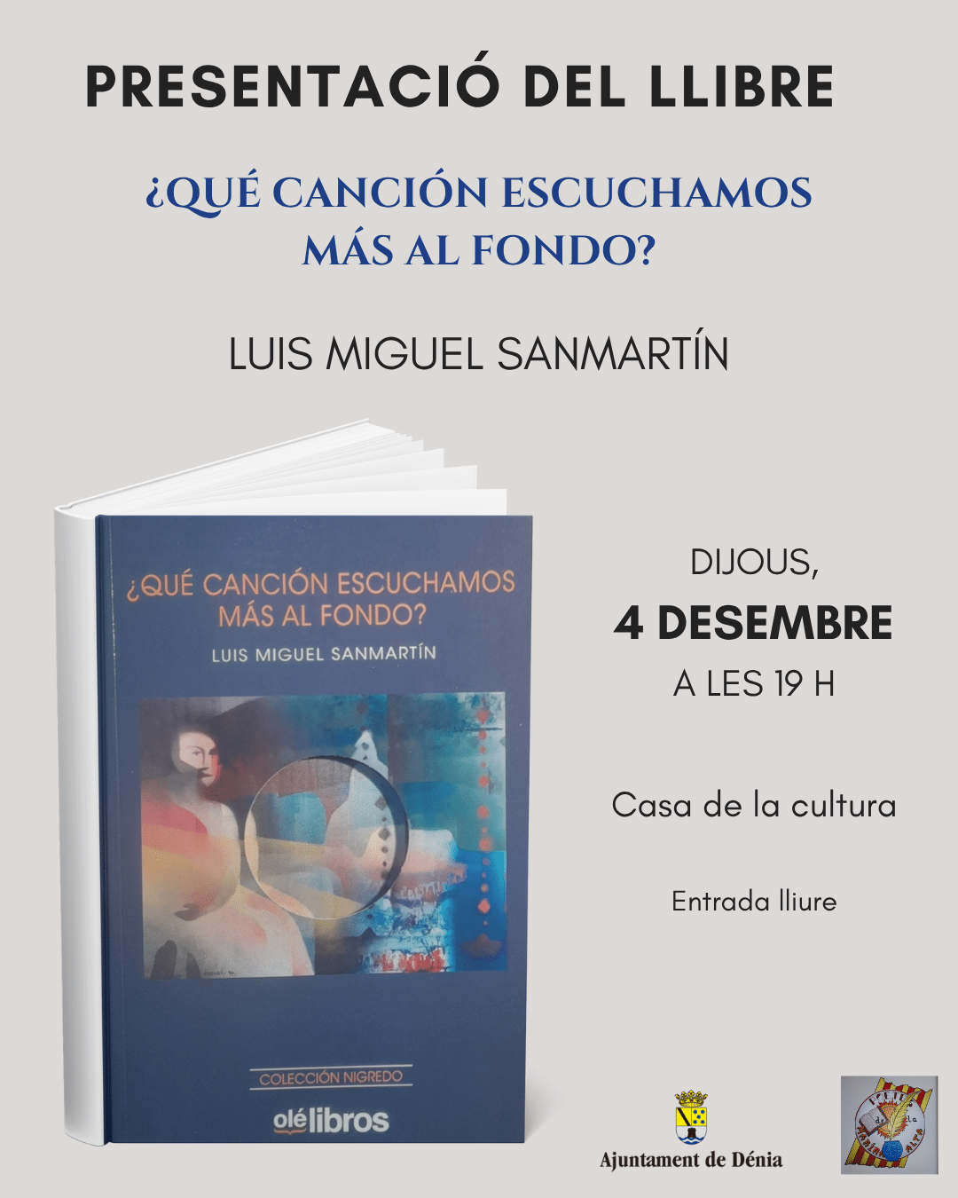 Presentación del libro en Dénia, 4 de diciembre.