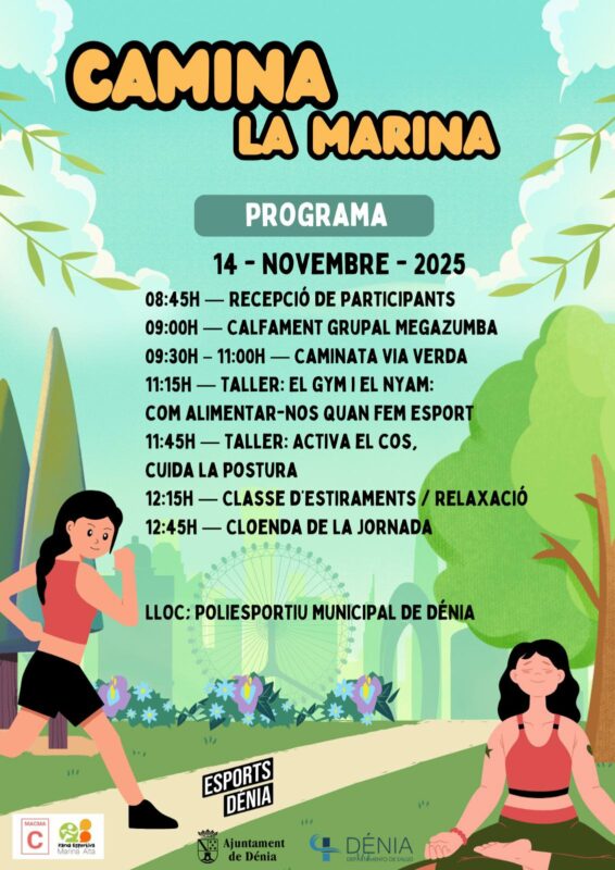 Cartel evento Camina La Marina en Dénia, 2025.