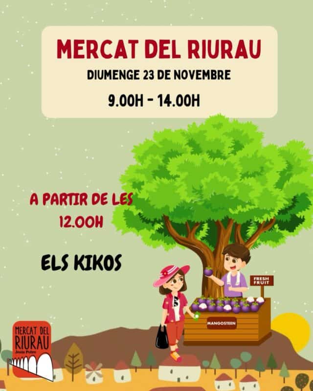 Cartel mercado domingo 23 noviembre con mangostán