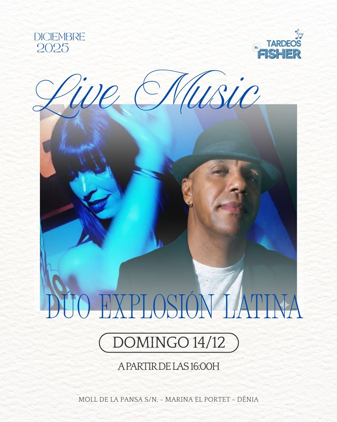 Cartel promocional de evento musical en diciembre 2025.