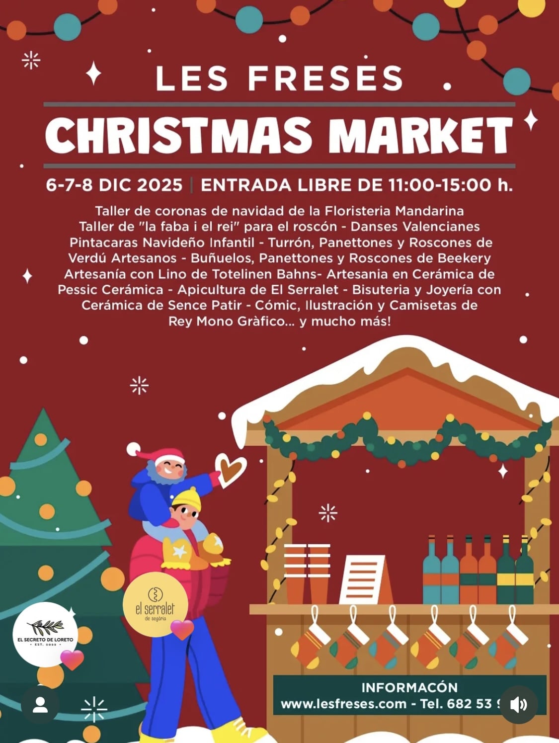 Cartel del mercado navideño Les Freses 2025.