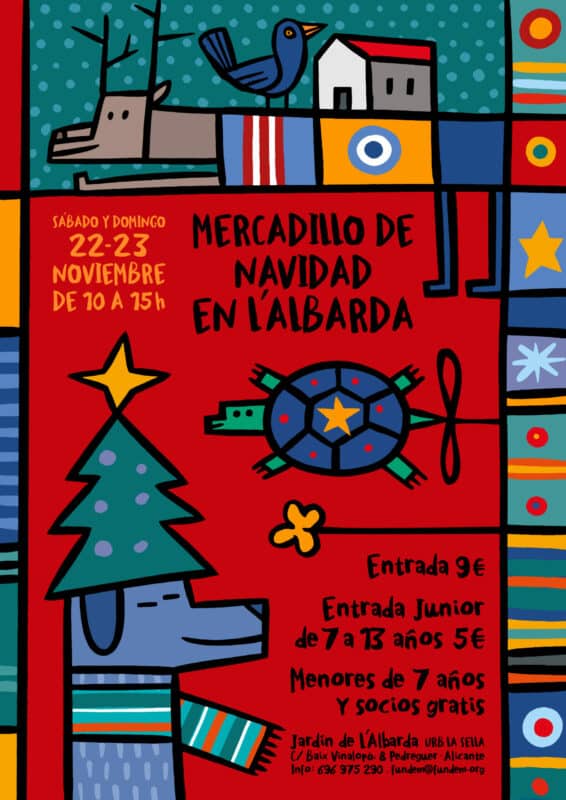 Póster mercadillo navideño en l'Albarda, Alicante.