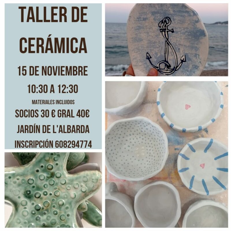 Taller de cerámica, 15 noviembre, Jardín de l'Albarda