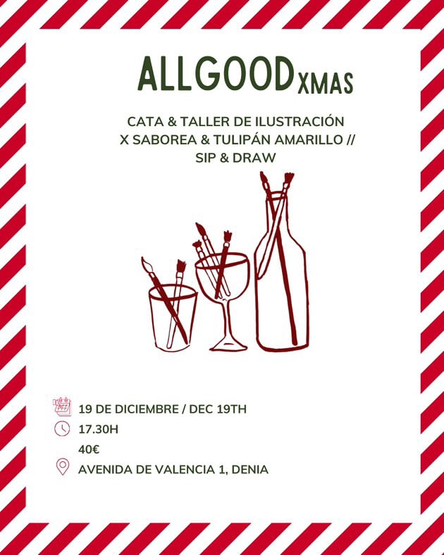 Evento navideño con cata y taller en Denia.