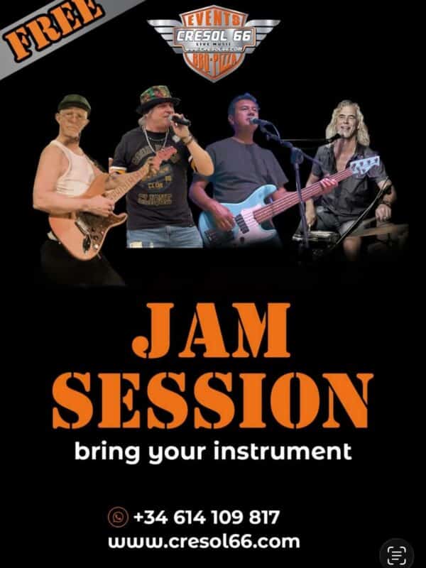 Promoción de sesión musical en Cresol 66, entrada gratuita.