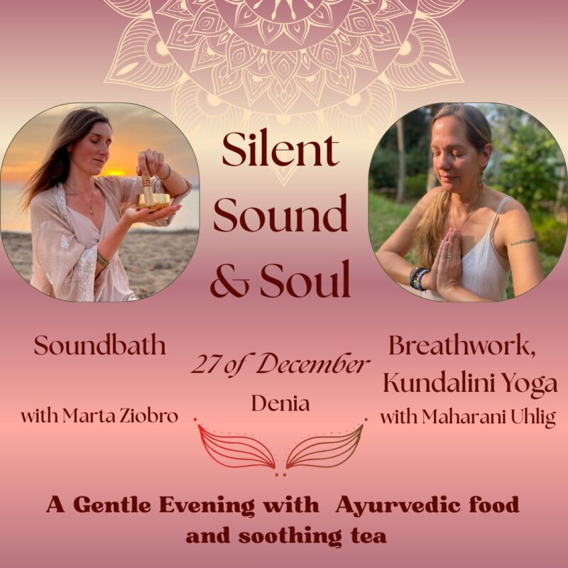 Evento de meditación, yoga y baño de sonido en Denia