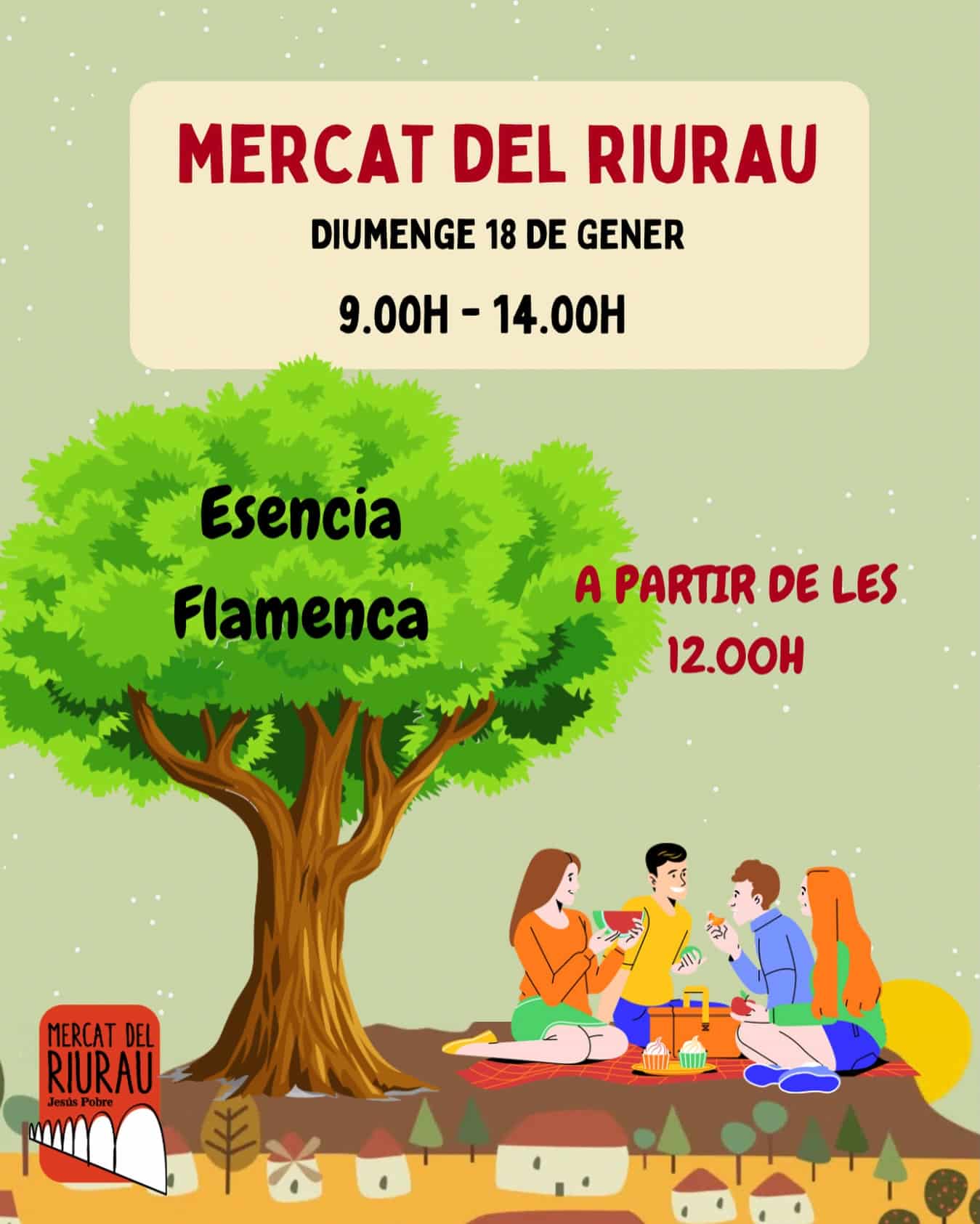 Mercado Riurau con espectáculo flamenco en enero