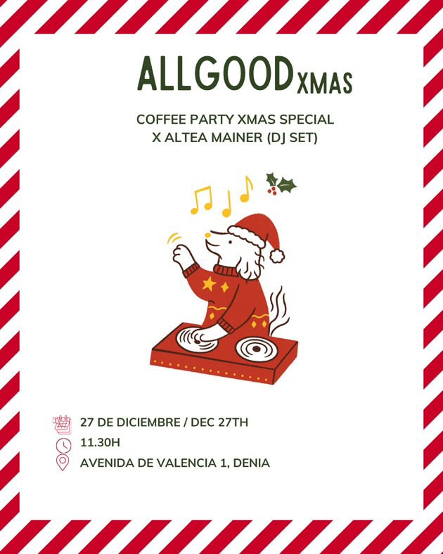 Fiesta de café navideña con DJ en Dénia
