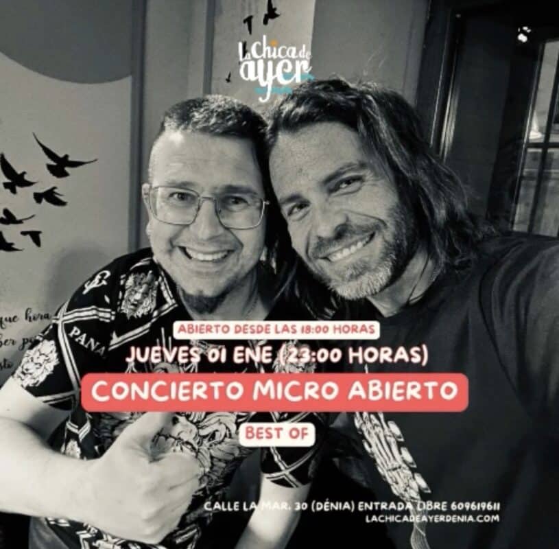 Cartel concierto micro abierto en La Chica de Ayer