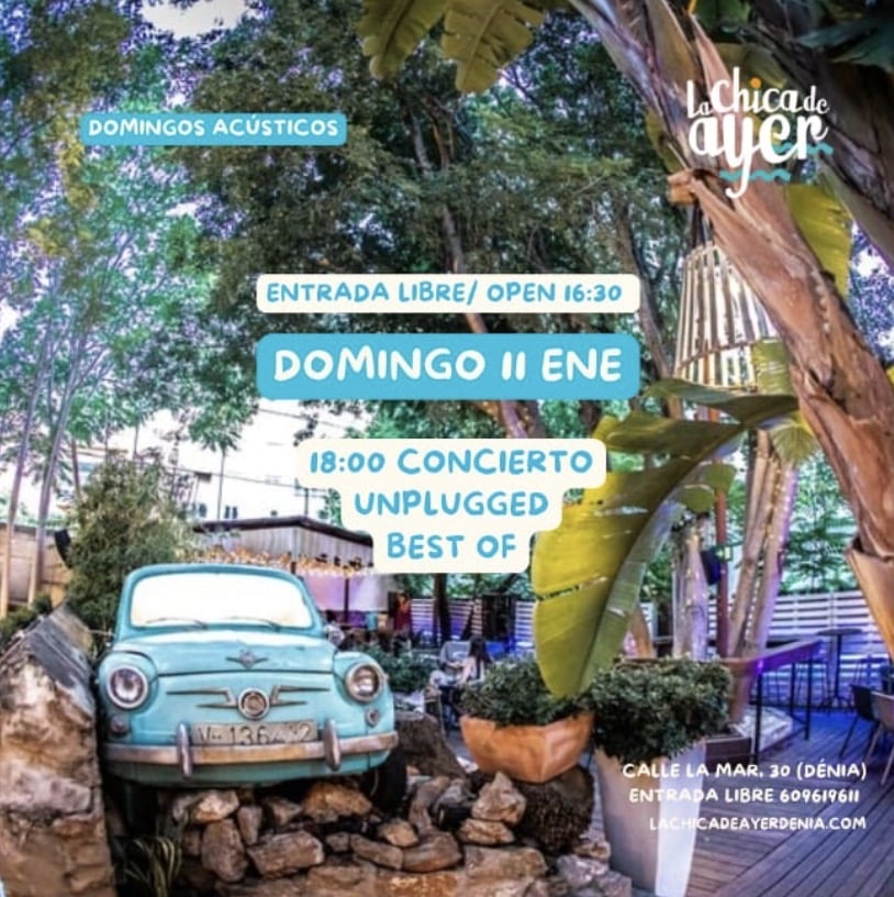 Concierto acústico domingo en La Chica de Ayer Dénia