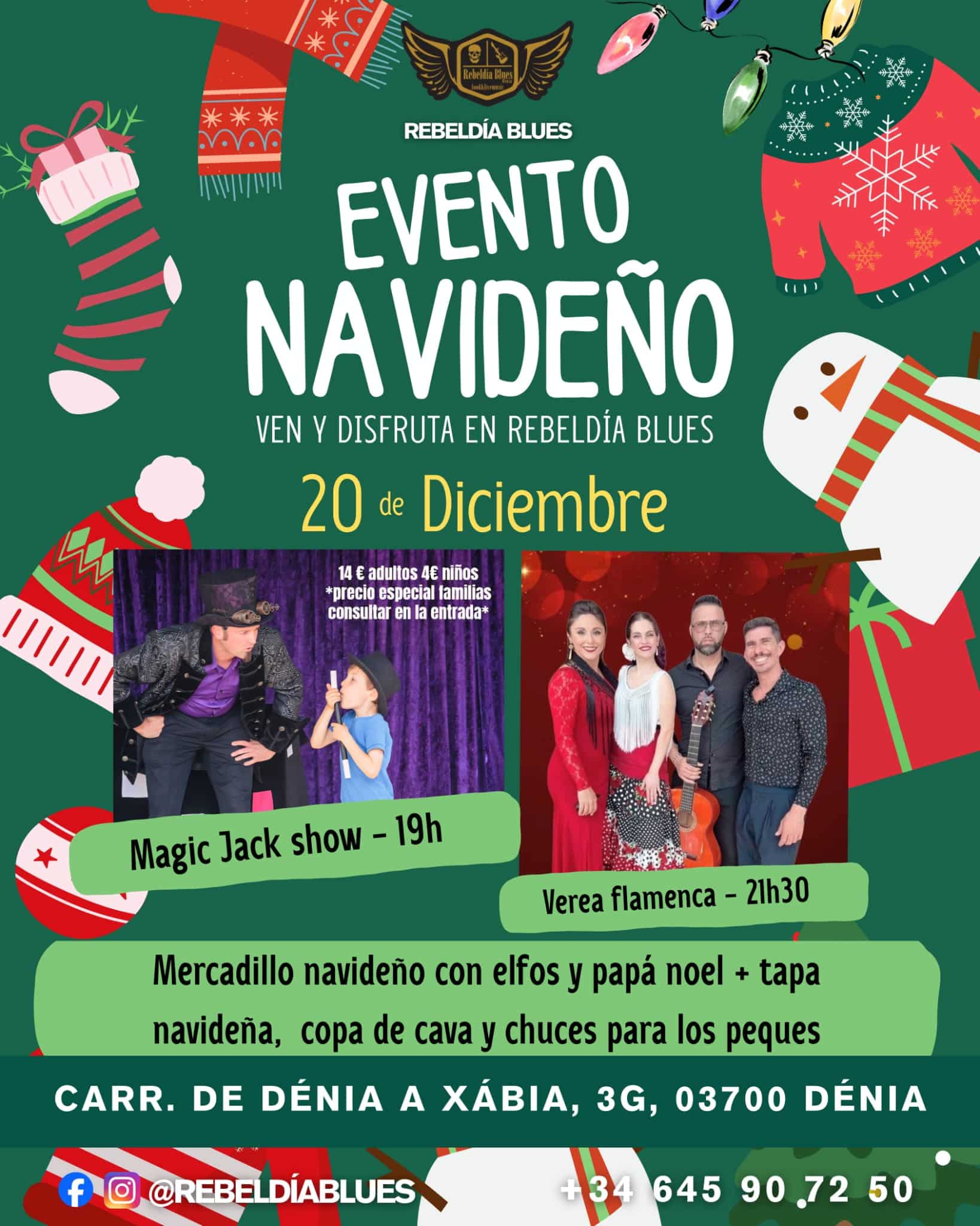 Evento navideño en Rebeldía Blues, 20 diciembre.