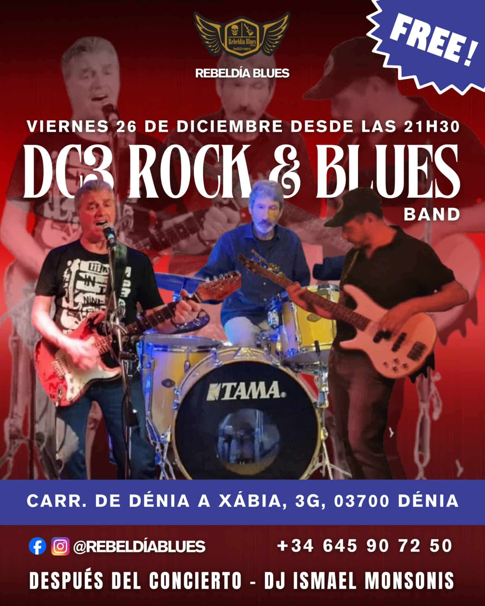 Concierto de DC3 Rock & Blues en Dénia