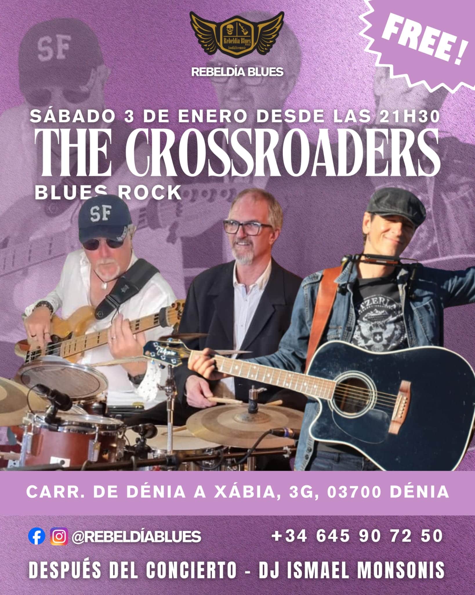 Concierto The Crossroaders en Rebeldía Blues Dénia