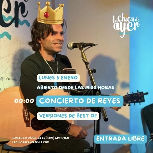 Músico en concierto de Reyes en La Chica de Ayer