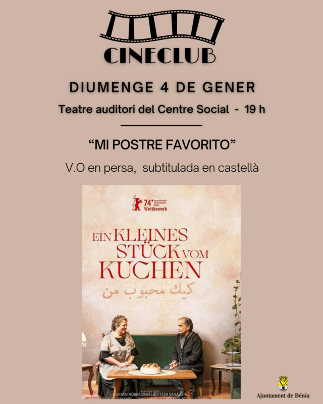 Cartel cineclub Dénia película Mi postre favorito