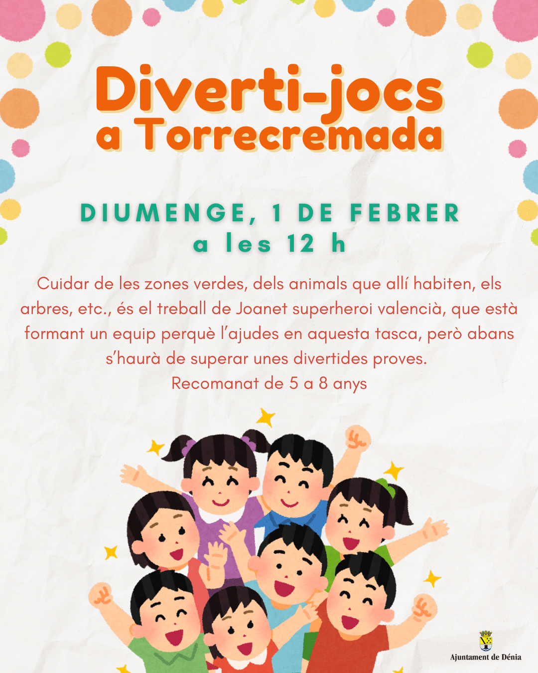 Evento infantil Diverti-jocs en Torrecremada Dénia