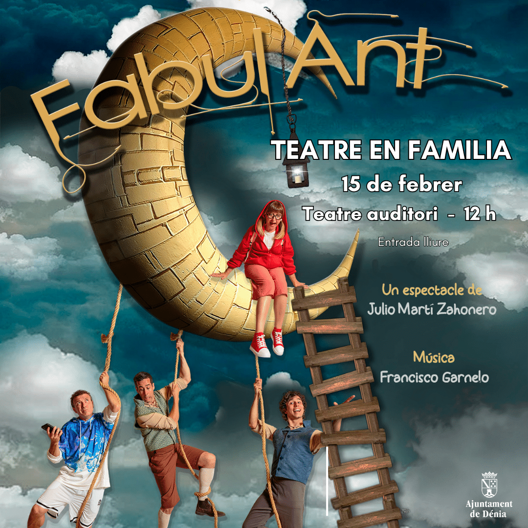 Cartel teatral FabulAnt para familias en Dénia