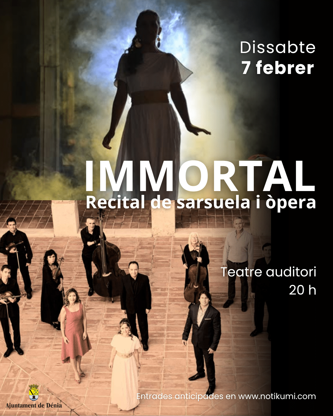 Cartel recital Immortal de zarzuela y ópera en Dénia
