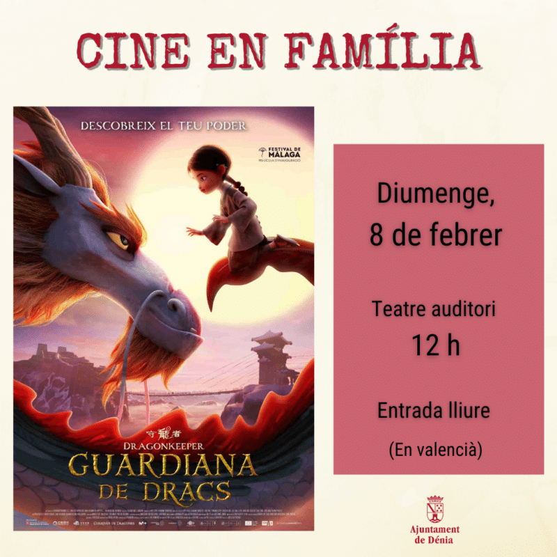 Cartel de cine familiar con película Guardiana de Dracs