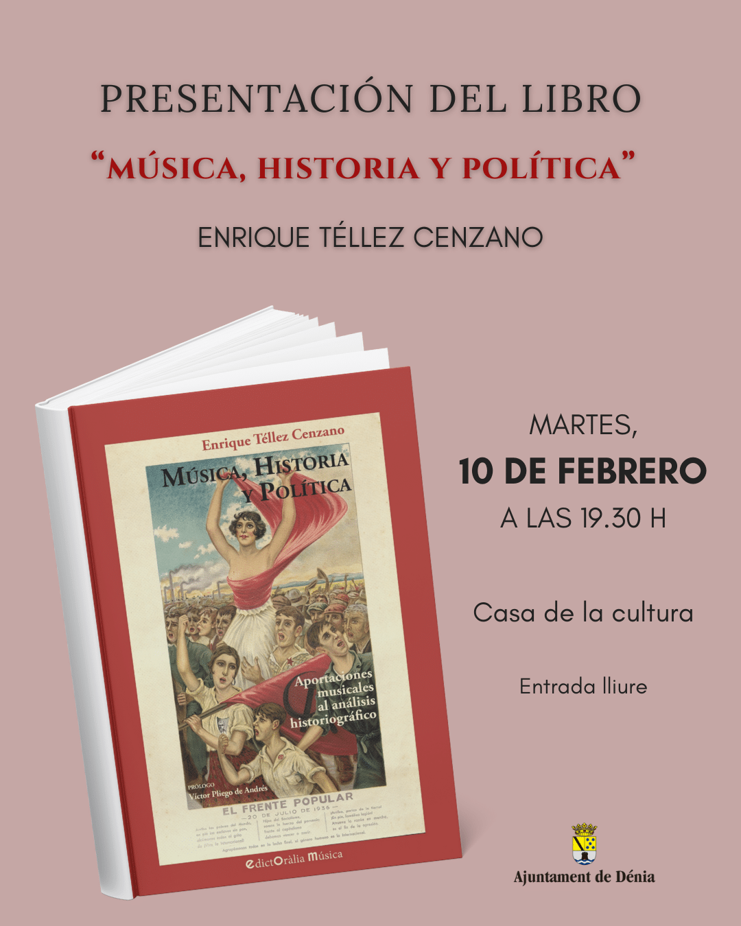 Cartel presentación libro Música, historia y política