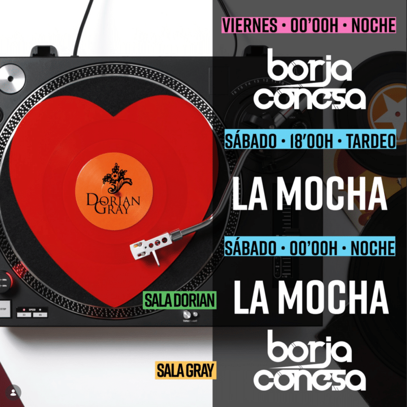 Cartel de eventos musicales en salas Dorian y Gray