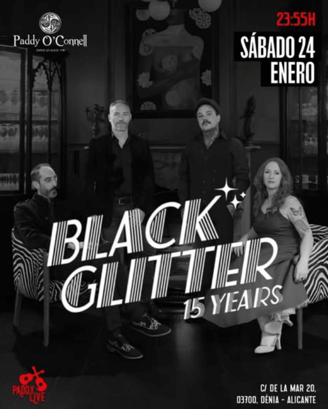 Concierto Black Glitter en Paddy O’Connell Dénia