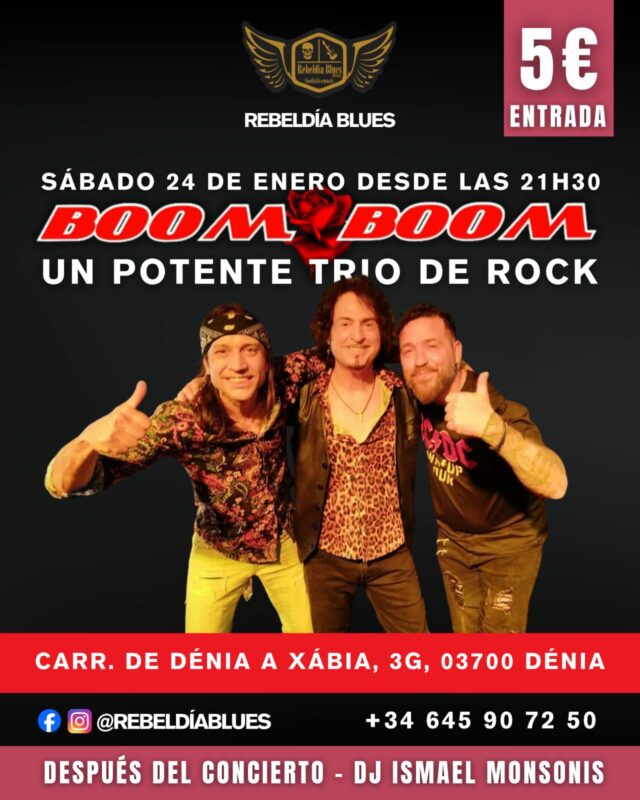 Concierto de rock Boom Boom en Rebeldía Blues