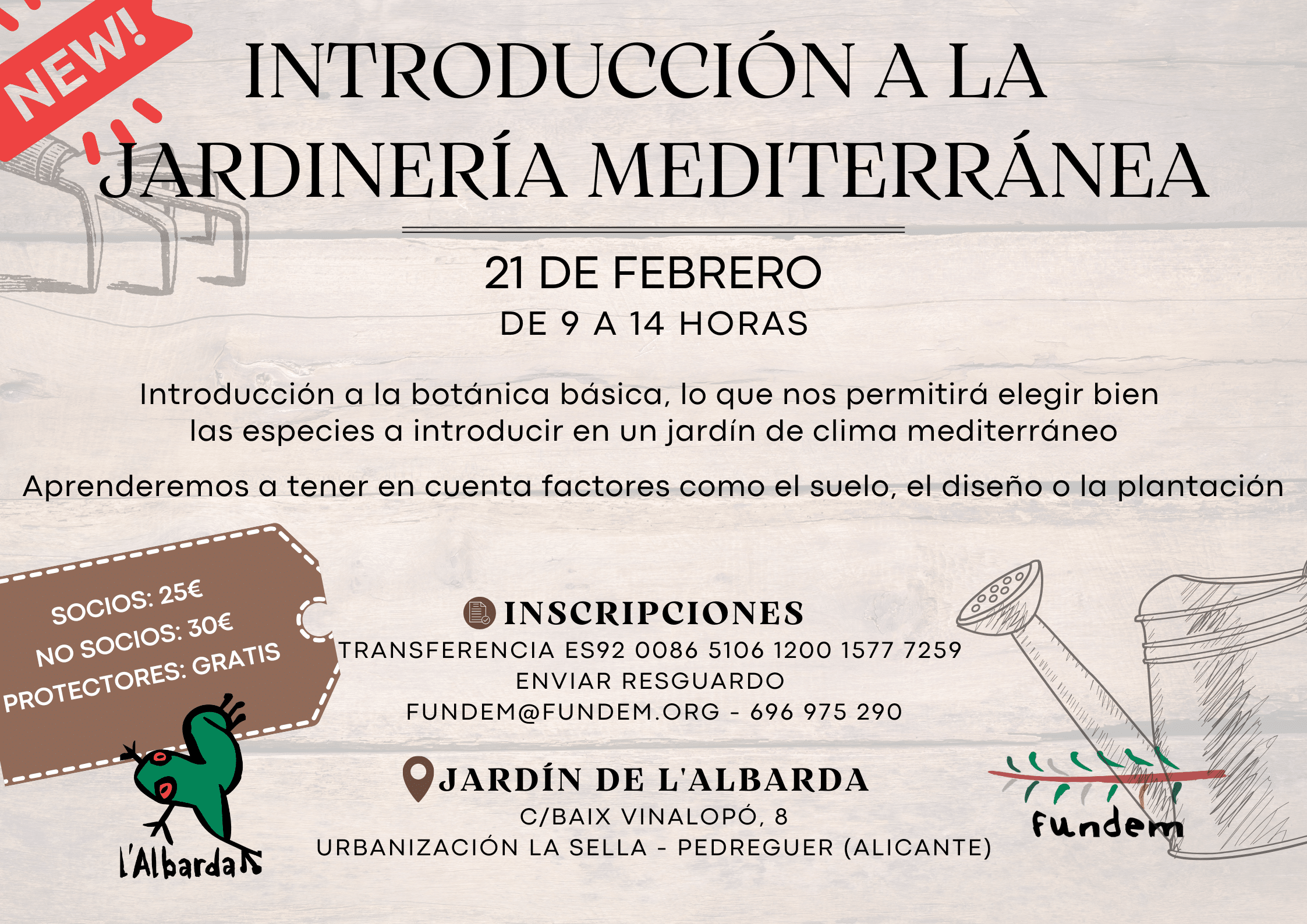 Cartel curso introducción a la jardinería mediterránea