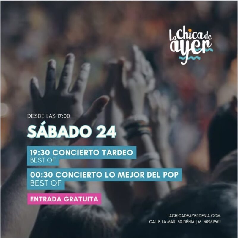 Cartel concierto gratuito La Chica de Ayer Dénia