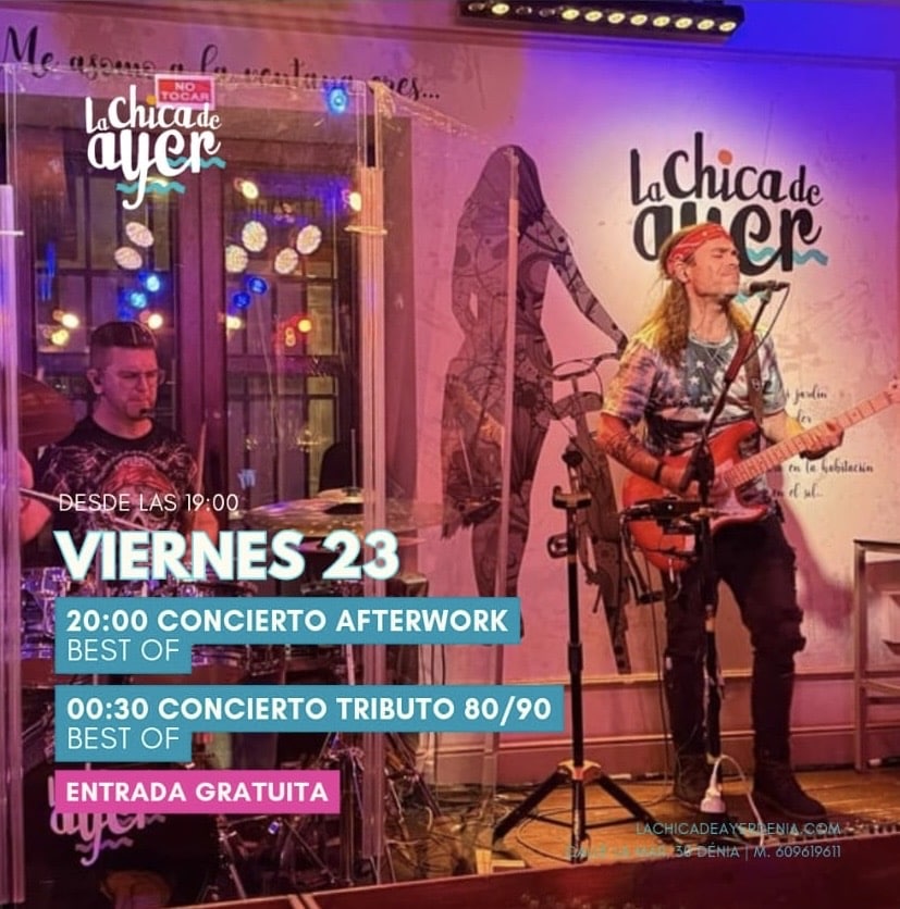 Concierto tributo años 80 y 90 en La Chica de Ayer