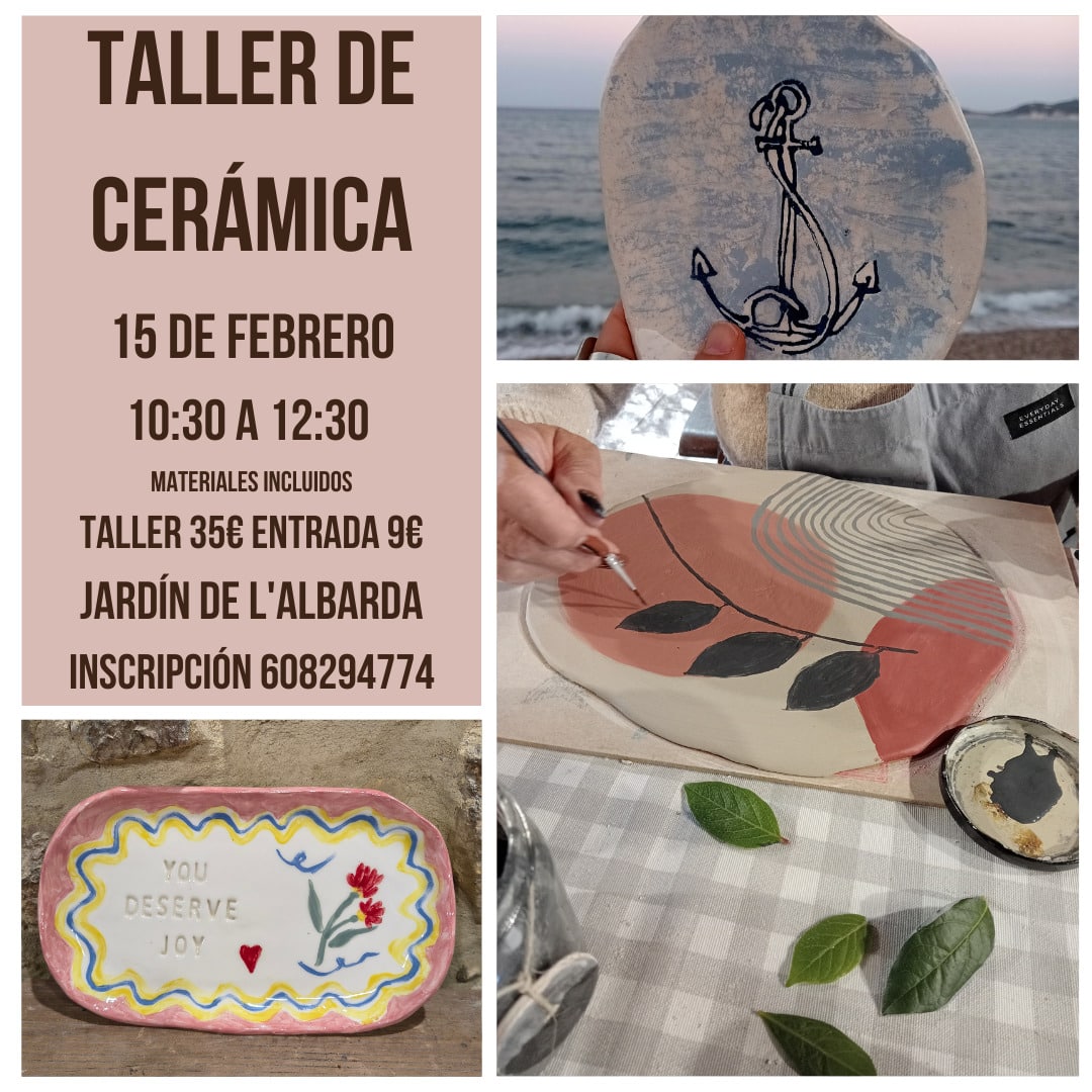 Cartel de taller de cerámica artesanal en febrero