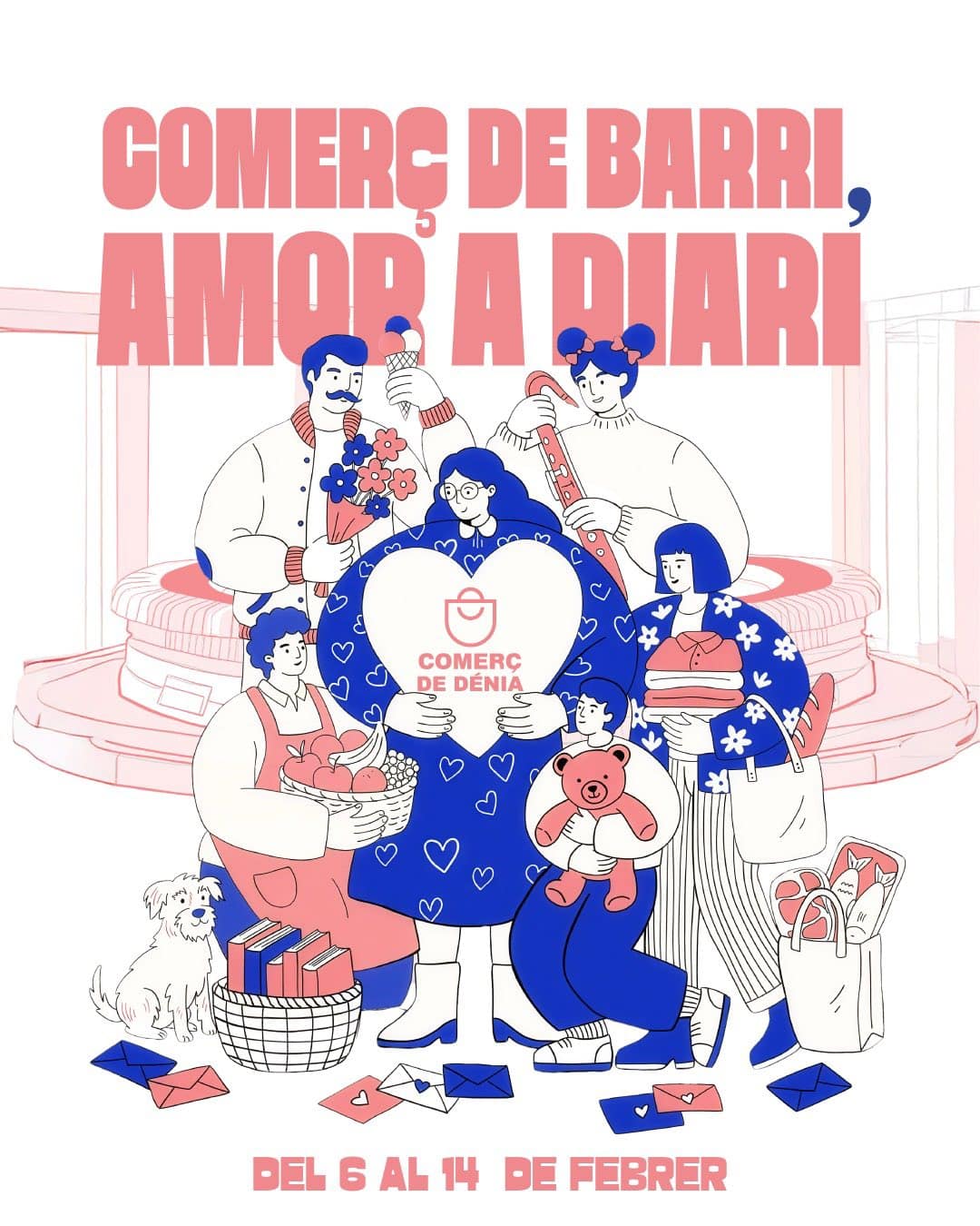 “Comercio de barrio, amor a diario”, la campaña de San Valentín que llena Dénia de regalos y compras con corazón
