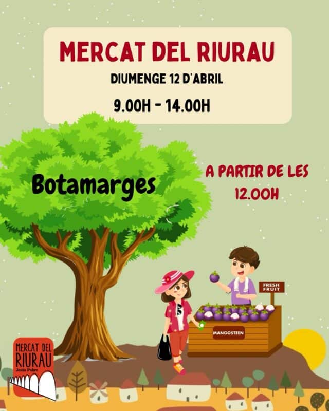 Cartel del Mercat del Riurau con mercado