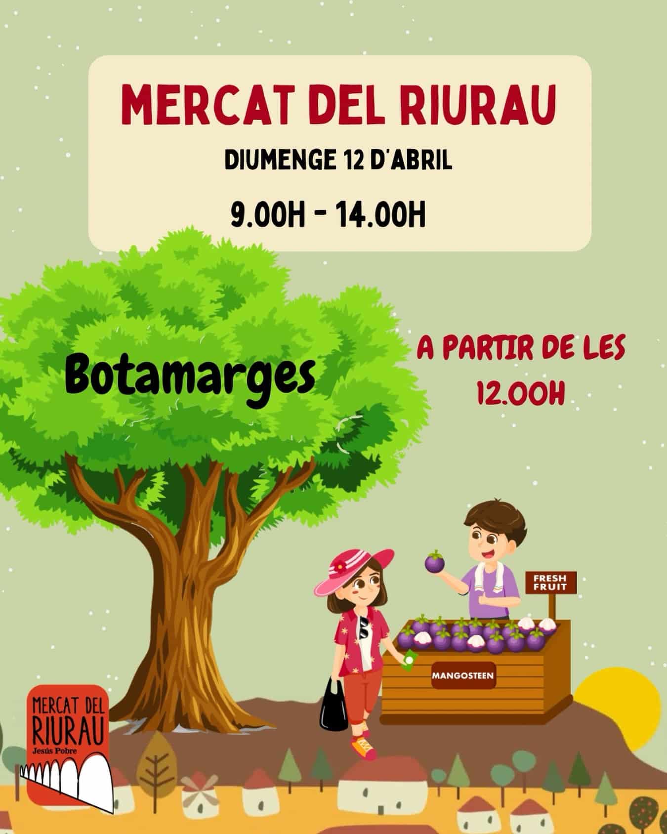 Cartel del Mercat del Riurau con mercado
