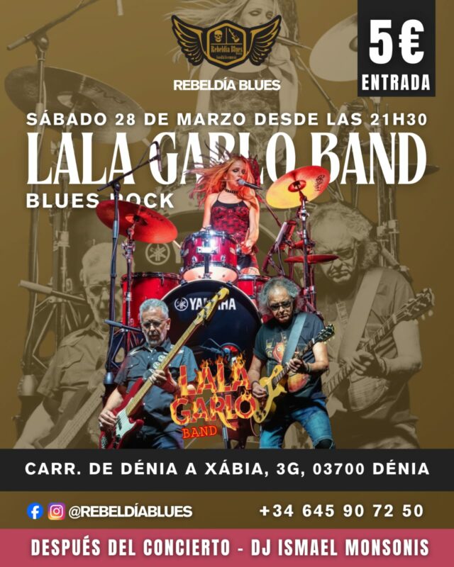 Cartel concierto Lala Garlo Band en Rebeldía Blues