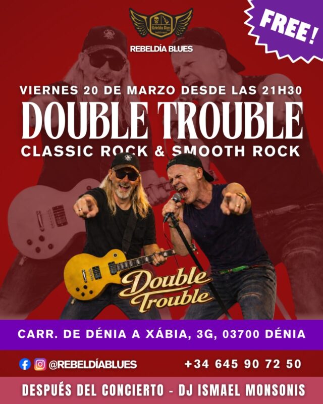 Cartel concierto Double Trouble en Rebeldía Blues