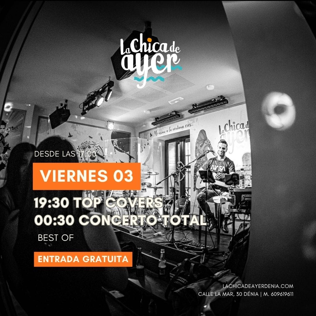 Cartel concierto en directo en La Chica de Ayer