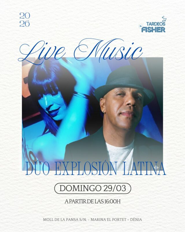 Cartel concierto Dúo Explosión Latina en Dénia