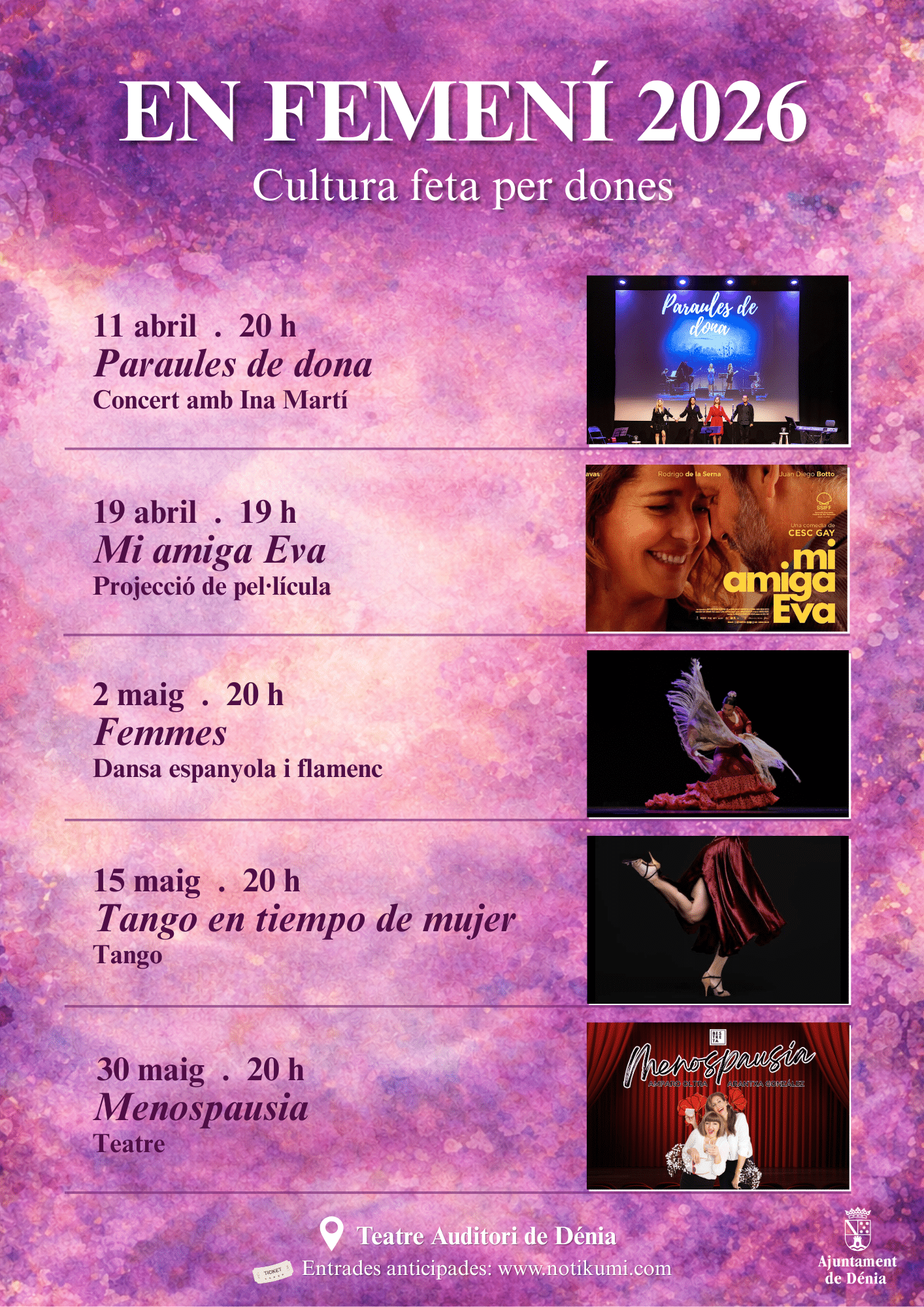 Cartel En Femení 2026 programación cultural femenina