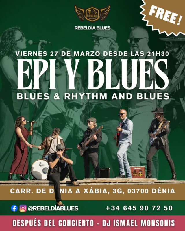 Cartel concierto Epi y Blues en Dénia